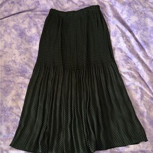 Vintage Allison Taylor Pleated Black Polka Dot Skirt
